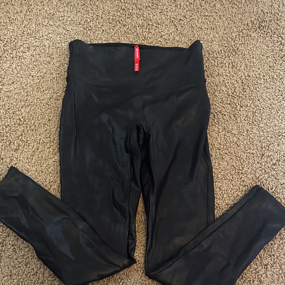 Black Spanx Faux Leather Leggings